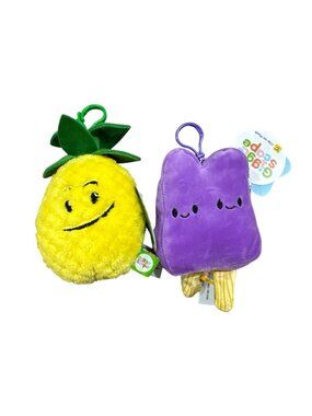 Giggle Scape Pineapple & Ice Cream Grape Plush Clip-On Toy Set For Kids